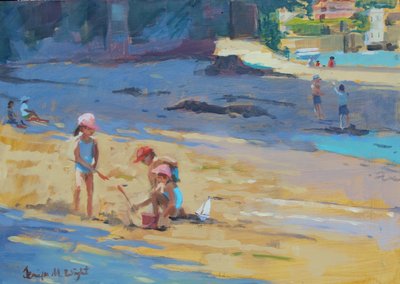 Salcombe Beach, Children by Jennifer Wright